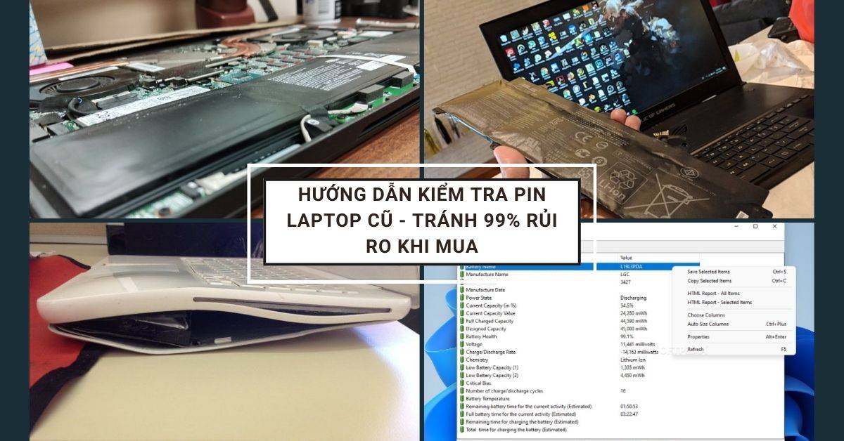 Cách Kiểm Tra Pin Laptop Cũ: Hướng Dẫn Chi Tiết 2025